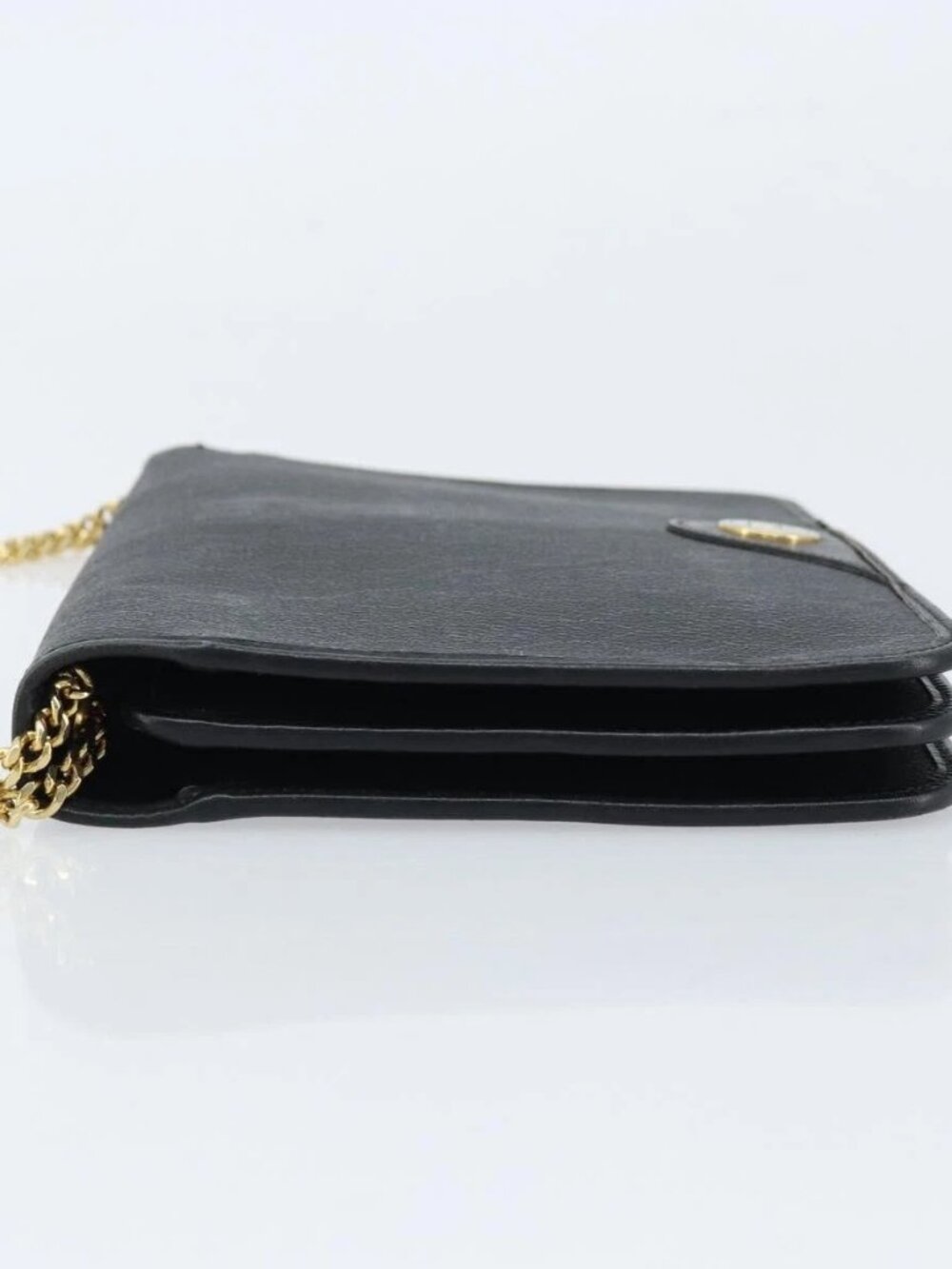 Christian Dior Honeycomb Canvas Chain Shoulder Bag PVC Black Gold Auth ka2491 - Picture 6 of 16